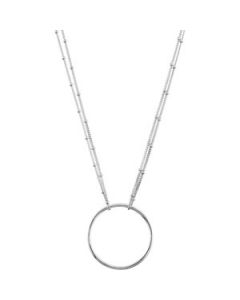 Necklace With Circle Dangle Sterling Silver  18.00 Inch Neck W/Circle Dangle