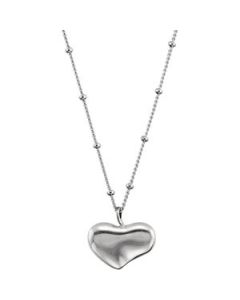Necklace With Heart Dangle Sterling Silver  18 Inch Neckalce W/Heart Dangle