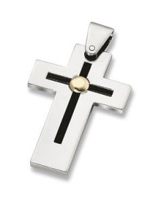 Cross Pend W/18K Acc & Blk Rub N\A  Pendant