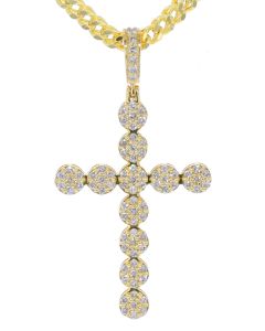 Midwest Jewellery 10kt Gold Cross Pedant 1.13ctw Natural Diamond