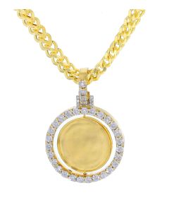 Midwest Jewellery Solid Spinning Memory Pendant 10kt Gold and Natural Diamonds 0.15 cttw