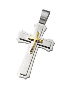 Tri Level Cross Pendant W/Chai N\A  83.00 X 53.00 Mm