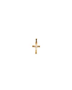 14kt Yellow 20.5x14mm Hollow Cross Pendant