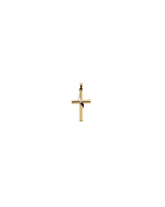 14kt Yellow & White 25x16mm Cross Pendant