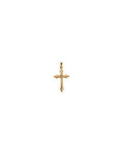 Accented Hollow Cross Diamond Pendant