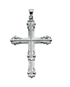 Large Fancy Cross Pendant Platinum  44.00X31.50 Mm