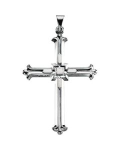 Large Cross Pendant 14K White Gold 42.50X31.50 Mm