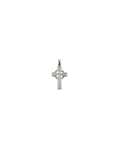 14kt White 24x16mm Fancy Celtic Cross Pendant