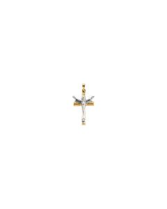 Two Tone Risen Christ Crucifix Pendant