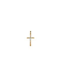 Two Tone Hollow Crucifix Pendant