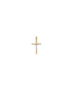 Two Tone Hollow Crucifix Pendant