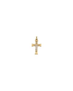 Two Tone Hollow Crucifix Pendant