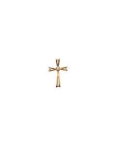 14kt Yellow 08 CTW Diamond Cross Pendant 