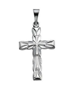 Cross Pendant 14K White Gold 19.00X13.00 Mm