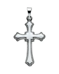Cross Pendant Platinum  21.00X15.00 Mm
