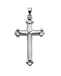 Cross Pendant Platinum  25.00X16.00 Mm