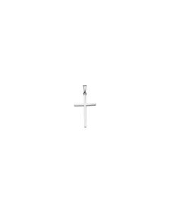 14kt White 22.75x15mm Cross Pendant