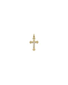 Two Tone Hollow Crucifix Pendant