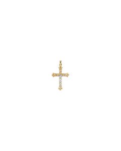 Two Tone Hollow Crucifix Pendant