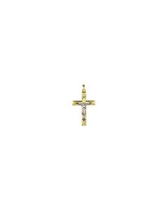 Two Tone Hollow Crucifix Pendant