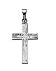 Cross Pendant 14K White Gold 18.00X12.00 Mm