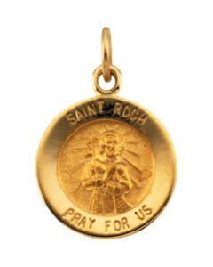 St.Roch Medal 14K Yellow Gold 12.00 Mm