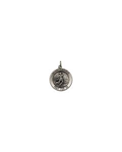 Sterling Silver 18.5 Round St. Lazarus Medal