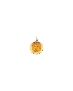 14kt Yellow 15mm Round St. Mark Medal