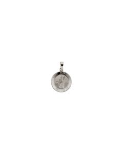 14kt White 15mm Round St.Patrick Medal