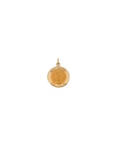 14kt Yellow 15mm Round St.Raphael Medal