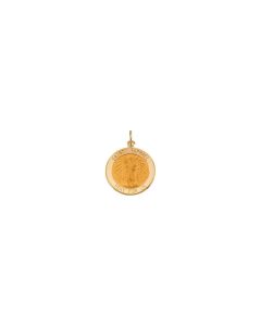 14kt Yellow 18mm Round St.Raphael Medal