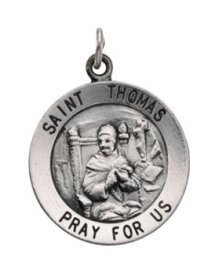 St. Thomas Medal 14K White Gold 18.00 Mm St. Thomas Medal