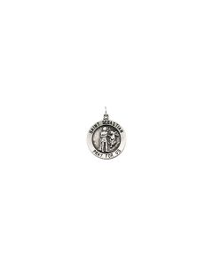 Sterling Silver 18.25mm Round St.Sebastian 18