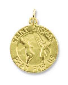 St. Dismas Medal 14K Yellow Gold 15.00 Mm