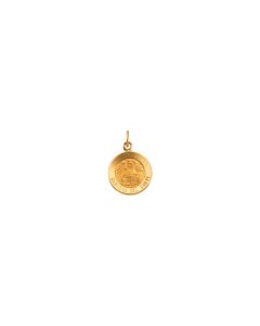 14kt Yellow 12mm Round Caridad del Cobre Medal