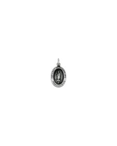 Sterling Silver 15.25x10.75mm Oval Our Lady of Guadalupe Medal