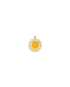 14kt Yellow 31x27mm Round Miraculous Medal