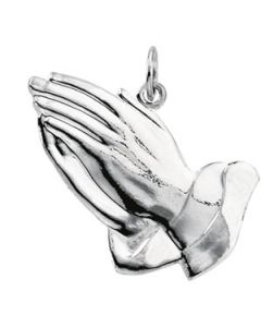 Praying Hands Pendant 14K White Gold 17.00X14.00 Mm