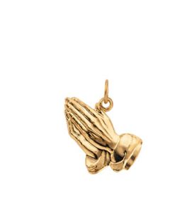 Praying Hands Pendant 14K Yellow Gold 15.00 Mm