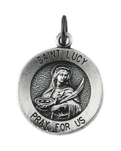 St.Lucy Medal 14K Yellow Gold 25.00 Mm