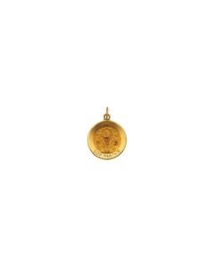 14kt Yellow 15mm Round Confirmation Pendant Medal