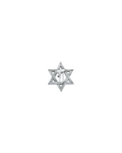 Star of David Lapel Pin with Chai