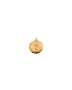 Yellow Gold Filled 25mm St. Christopher Medal