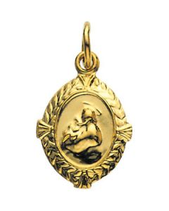 St. Anthony Medal 14K Yellow Gold 12.00X09.00 Mm