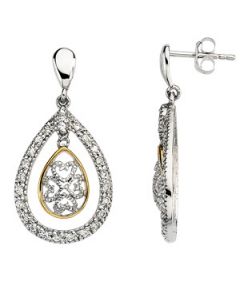 Tears Of Joy Earrings With Cubic Zirconia Sterling Silver  Pair;P;Tears Of Joy Earrings With Cubic Zirconia