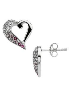 Because Earrings With Stones Sterling Silver  Pair;P;Because Earrings With Stones