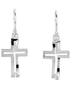 Eyevolver Cross/Fish Earrings Sterling Silver  Pair 19.00X13.00 Mm;P;Eyevolver Cross/Fish Earrings