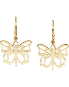 Butterfly Ballet Earrings 14K White Gold Pair 20.00X19.00Mm Butterfly Ballet Earrings