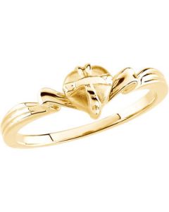 Gift Wrapped Heart Chastity Ring W/Box 10K Yellow Gold Size 06.00