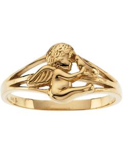 Angel Ring W/Holy Spirit 10K Yellow Gold Ring